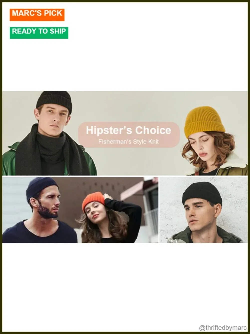 Wool Knit Cuff Short Fisherman Beanie Winter Hat Unisex